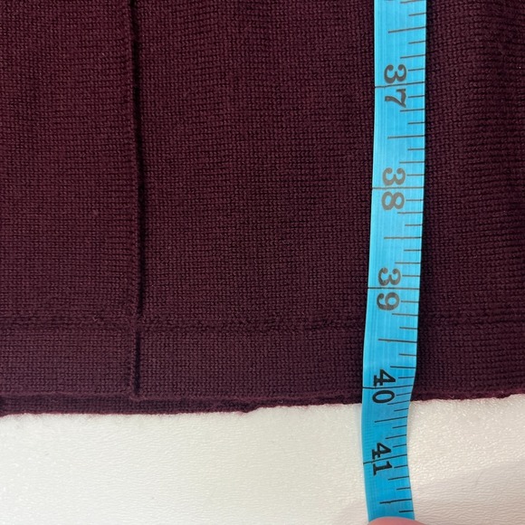Talbots Sweater Dress Pure 100% Merino Wool Pleated Burgundy Wine Old Money LP - Picture 11 of 13